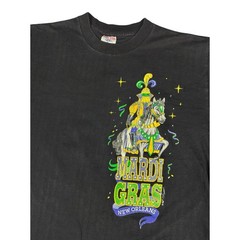 Vintage Mardi Gras T-Shirt Single Stitch Men’s XL Double Sided 90’s Sof Tee Tag