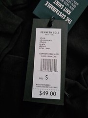NWT Kenneth Cole Men’s Slim Fit Techni-Cole Stretch 3 Button T Shirt Black Med