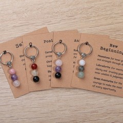 Drogomen Positive Vibes Keychain for Women, Natural Gemstone Healing Crystal …