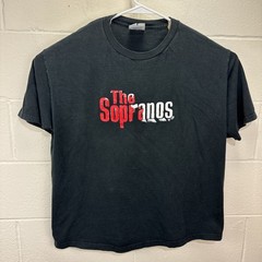 Vintage The Sopranos T-shirt Sz XL Tv Show Promo Logo Mob Mafia Crime Black