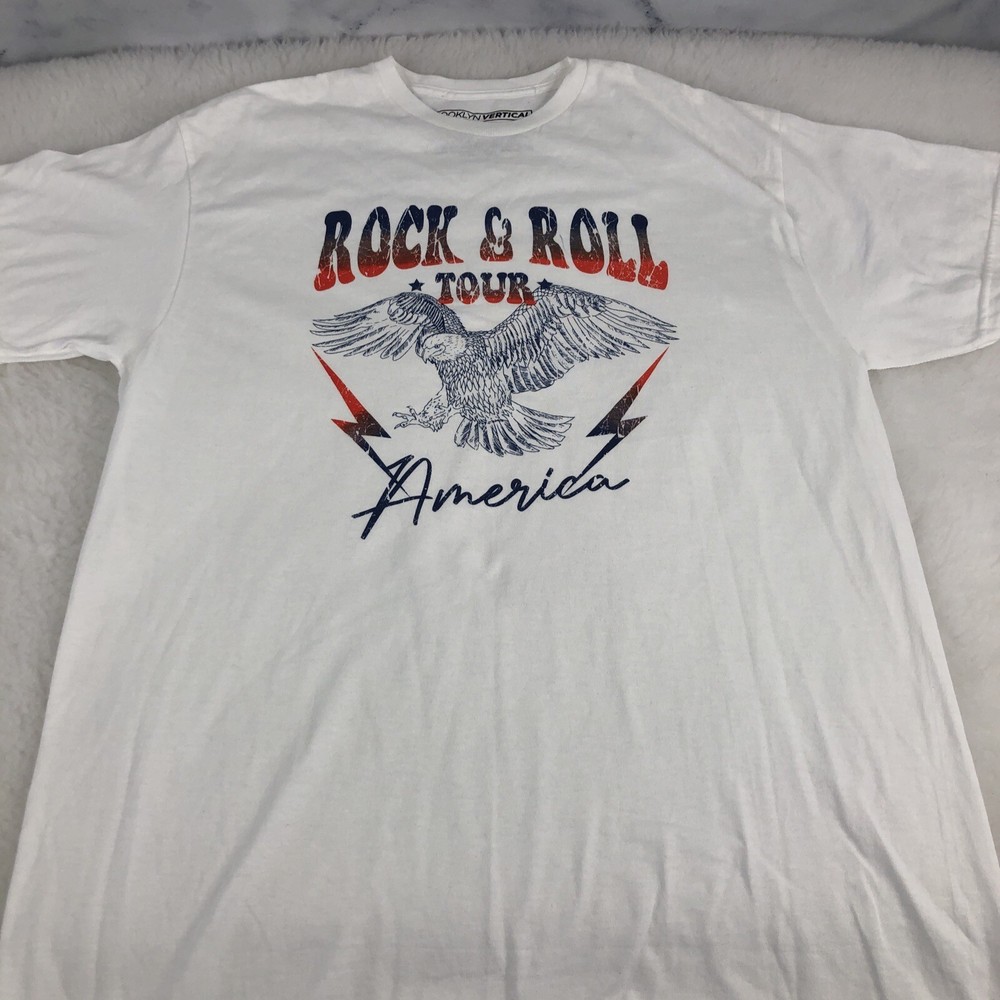 Brooklyn Vertical Rock And Roll Tour America Men’s size XLarge White