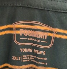 Foundry Supply Co Men’s Long Sleeve Pullover 3XLT Green w/Yellow Stripe NWT
