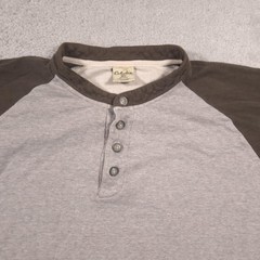 Cabela’s Henley Shirt Mens 2XL Gray Brown Long Sleeve Thermal Lined Raglan