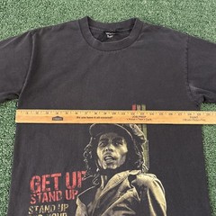 Vintage 2007 Y2K Zion Bob Marley Get Up Stand Up Graphic Black T-Shirt Medium