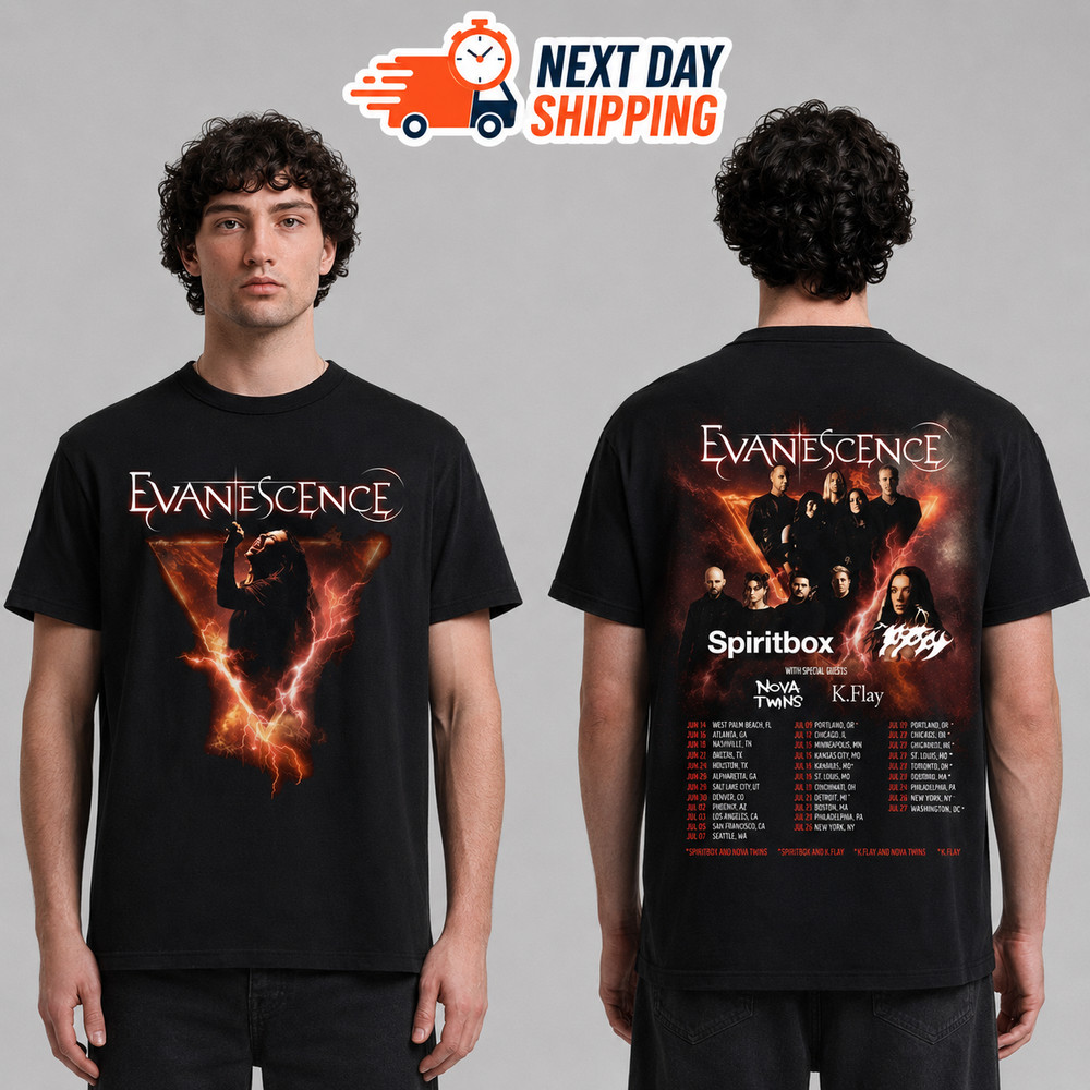 HOT!! Evanescence 2026 North America Tour T-shirt, Alternative Rock Band T-Shirt