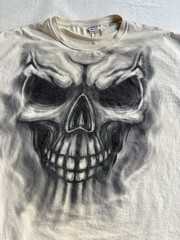 Vintage y2K Skull Face T Shirt Men 3XL Jerzees Hi Densi-T AOP