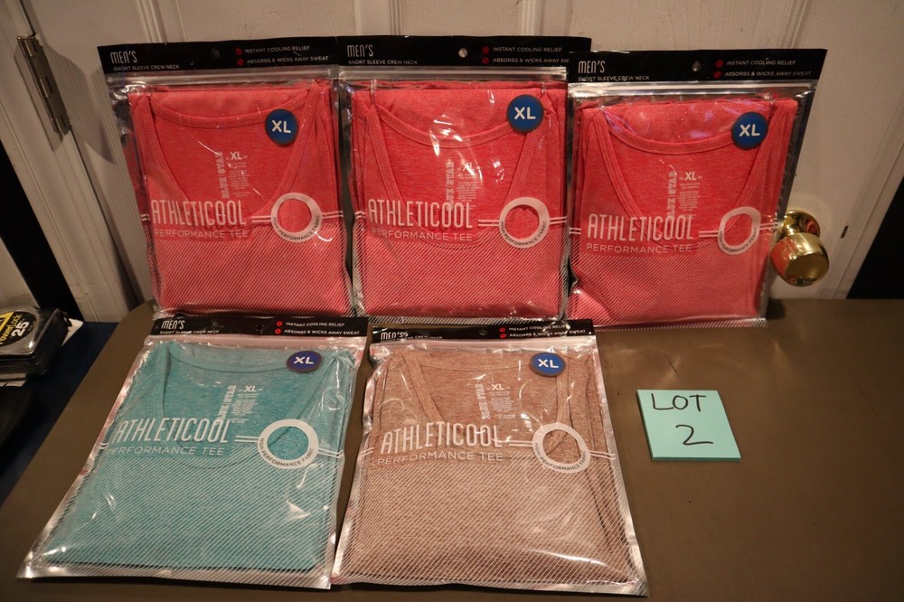 5 Men’s Athleticool Performance T-Shirt Base Layer XL Short Sleeve Crew Neck