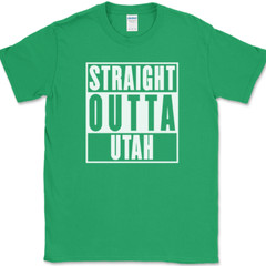 Straight Outta Utah T-Shirt Funny Humor State Pride Home US Novelty Tee