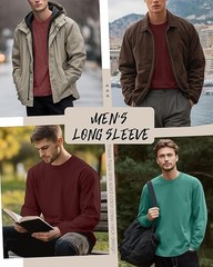 Ficerd 3 Pack men’s Big and Tall Shirts Long Sleeve Cotton Tee Crew Neck Oversiz