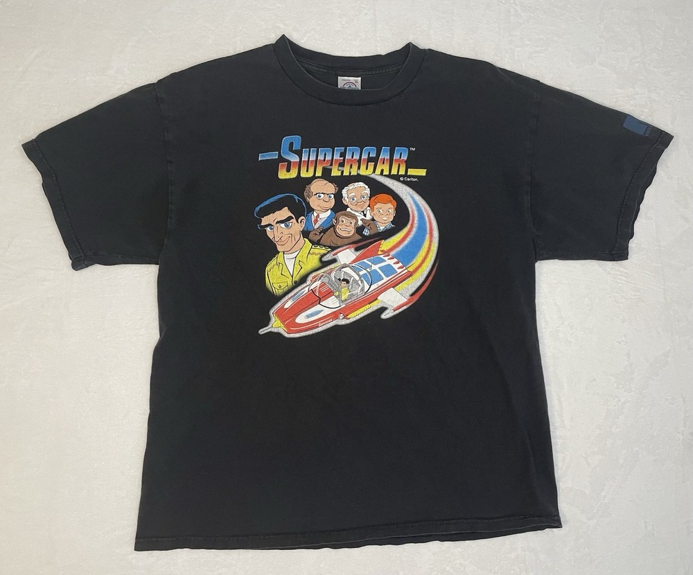 Vintage Comic Tshirt Mens XL Gerry Anderson Super Car TV Show Shirt