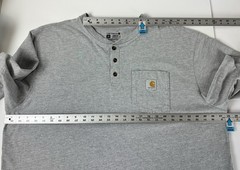 2 Carhartt Dearborn Henley Men 2XL Loose Fit XXL Gray Shirt Pocket Logo Workwear