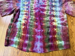 Custom Tie Dye On Henley Shirt Size XL