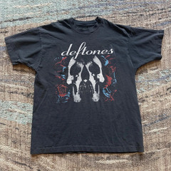 Deftones T-Shirt Vintage Y2K Alt Metal Skull Bones Roses Black Unisex Tee S-4XL