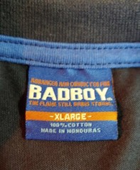 Bad Boy Athletic Dept T-Shirt Mens XL Short Sleeve Blue Cotton Crew Neck Logo