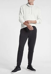 Express Heather White Waffle Knit Funnel Neck Men’s Long Sleeve T-Shirt Size L
