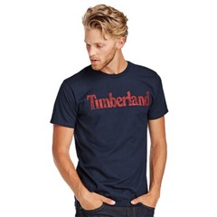 NWT Timberland Men’s Faded Linear Logo Short Sleeve Crew Neck T-Shirt Tee A11GY