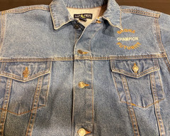 Vtg Med Wt Denim Waist Jacket-Never Worn-Won At Horse Show Mens Large