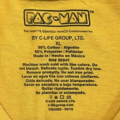 Pac-Man Short Sleeve Yellow Cotton Graphic T-Shirt By C-Life Group Men’s Sz XL