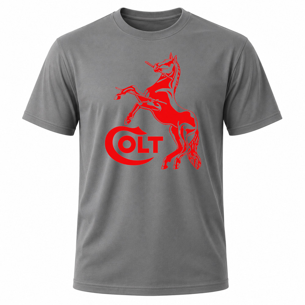 Colt Horse Guns Firearms Men’s Charcoal Graphic T Shirt Freeships