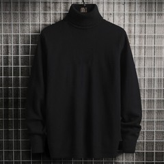 Men’s High Collar Knitted Turtleneck Solid Color Warm Sweater Warm Pullover New