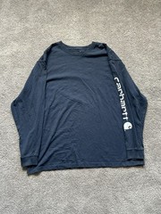 Carhartt Men’s Long Sleeve T-Shirt Crew Neck Blue, Size XXL