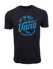 VANS MENS BOLT BLACK SS PREMIUM T SHIRT NEW BLK / BLUE