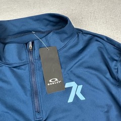 Oakley Shirt Mens Large Blue Hydrolux Podium 1/4 Zip Pullover Golf Training
