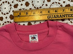 Vtg Retro Fruit Of The Loom Blank Pink T-Shirt Single Stitch USA L Cotton As Is