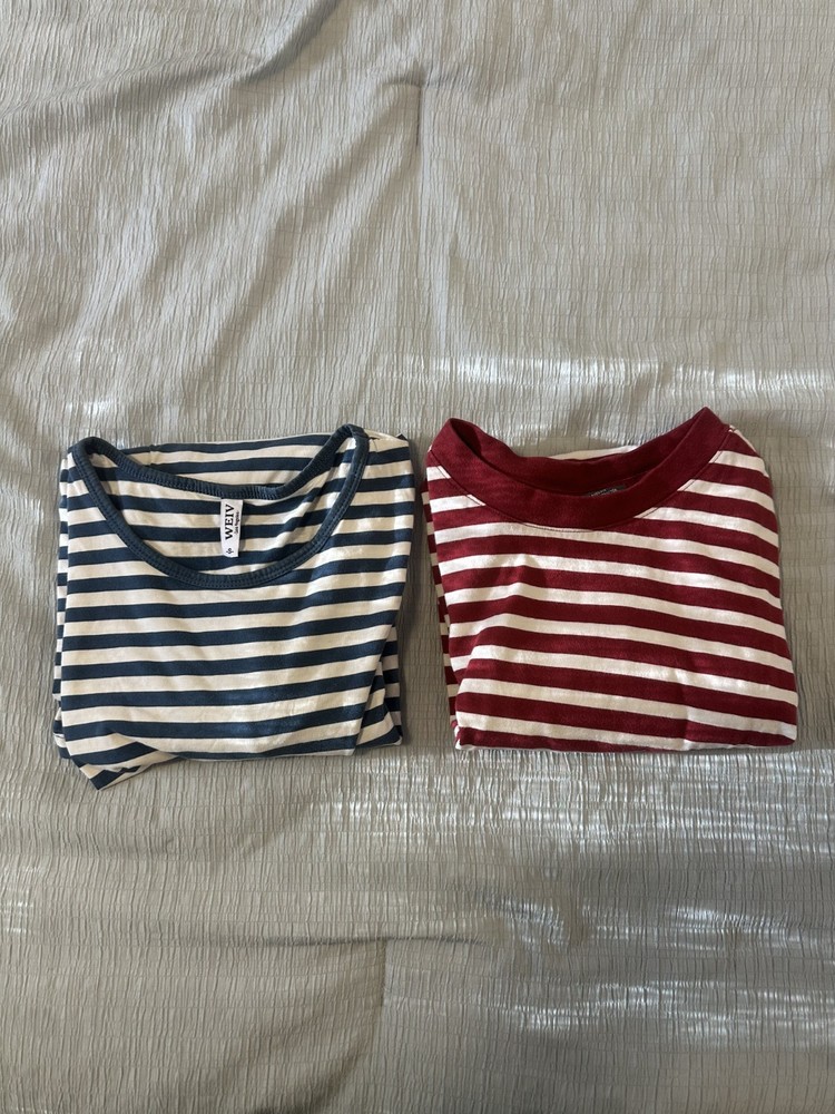 Two Horizontal Striped Shirts Size Small
