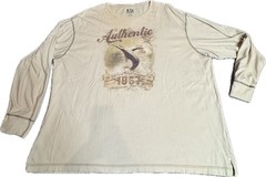 Authentic 67 Worldwide Sportsman Long Sleeve Thermal Tee Shirt Beige 2XL Fishing