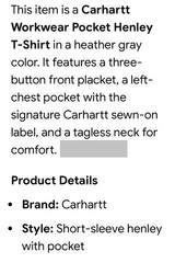 2 Carhartt Dearborn Henley Men 2XL Loose Fit XXL Gray Shirt Pocket Logo Workwear