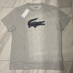 Lacoste Sport Men’s Big Croc T-Shirt Gray Navy Blue New
