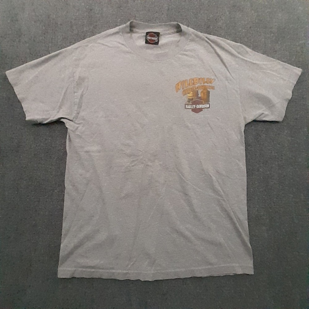 Harley Davidson T Shirt Mens L Gray Hillbilly HD Gatlinburg TN Motorcycles Biker