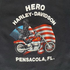 Vintage 1986 Harley Davidson American Legend 3D Emblem T-Shirt Sz M/L Eagle Flag