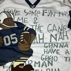 Vintage platinum fubu fat Albert football jersey