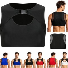 US Men Half Shirt Cut Out Chest Harness Gym T-shirts Sleeveless Stringer Vests