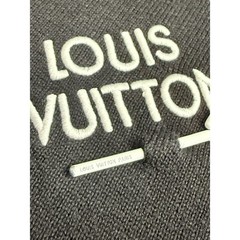 Louis Vuitton Mens Black Logo Knit T-Shirt RM222E OY8 HNN42X Made in Italy Sz M
