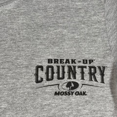 Mossy Oak Graphic T-Shirt Mens S Grey Break-Up Country Hunting Buck deer hunt