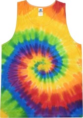 Unisex Tie Dye Tank Top Sleeveless 100% Cotton Summer Beach Shirt Hand Dyed