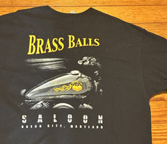 Brass Balls Saloon Ocean City MD Shirt Men’s 2XL 90’s Motorcycle Biker Bar Black