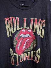 The Rolling Stones T-Shirt Men’s Size Large Black Logo Rock & Roll Rock Band Tee