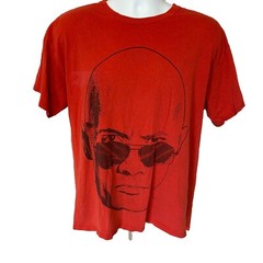 The Rock Dwayne Johnson WWE Shirt Men Large Red Short Sleeve Face Profile