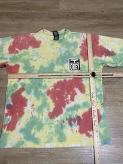 VTG Obey Mens Sz M Oversized Tie Dye Front Back AOP Y2K Tee T-Shirt