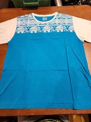 Tantra Men’s XXL S/S Blue/White Elephant Graphic T-Shirt EUC. SB11