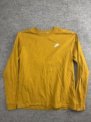 Nike Shirt Mens Medium Gold The Nike Tee Long Sleeve Swoosh Logo Crewneck