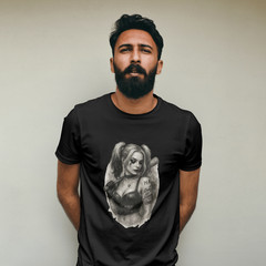 HARLEY QUINN MARGOT ROBBIE DRAWING T-Shirt | DC Universe Top | Gotham Joker Tee