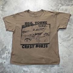 Neil Young crazy horse tour brown savana color shirt VK09151
