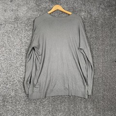 Helmut Lang Unisex Gray Long Sleeve V-Neck T Shirt Size Large Luxury