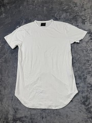Cuts Clothing Short Sleeve Elongated Fit T-Shirt Crew Neck Men’s Small White