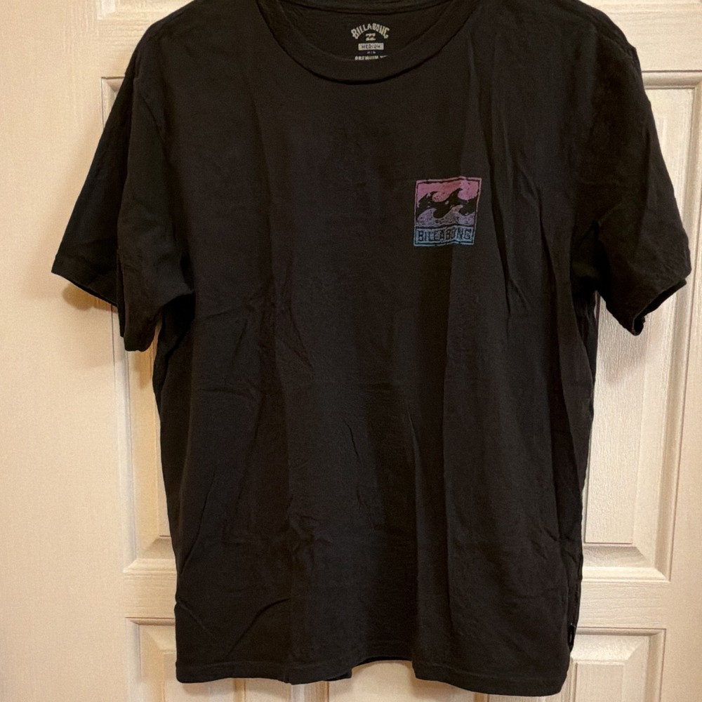Billabong Men’s Black Graphic Logo Crew Neck Short Sleeve T-Shirt Size M